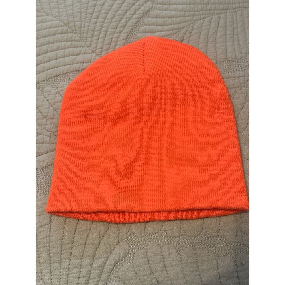 Busch Beer Hat Orange Knit Beanie‎ Cap Embroidered Logo Winter - Picture 2 of 4